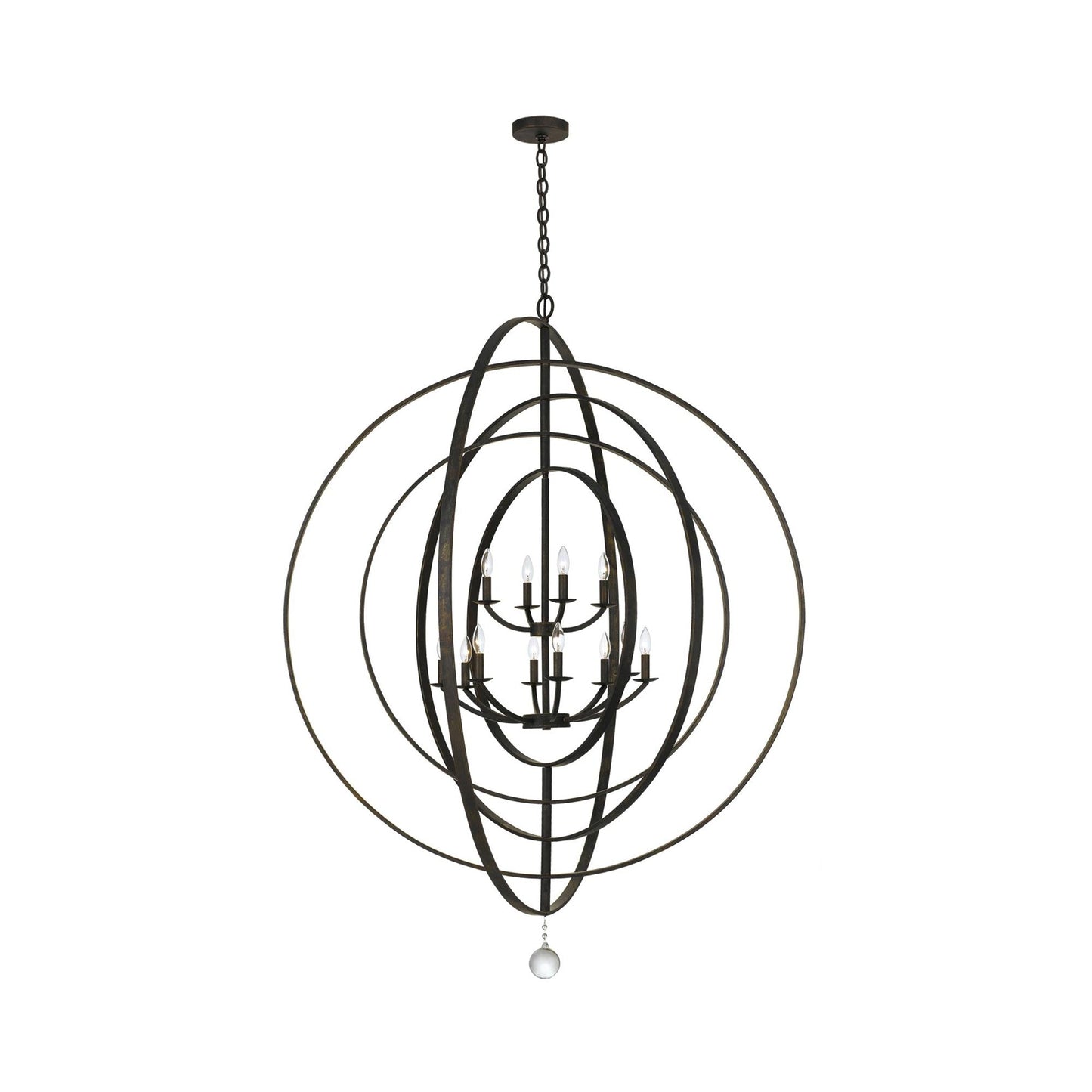Luna Chandelier in Matte Black (12-Light).