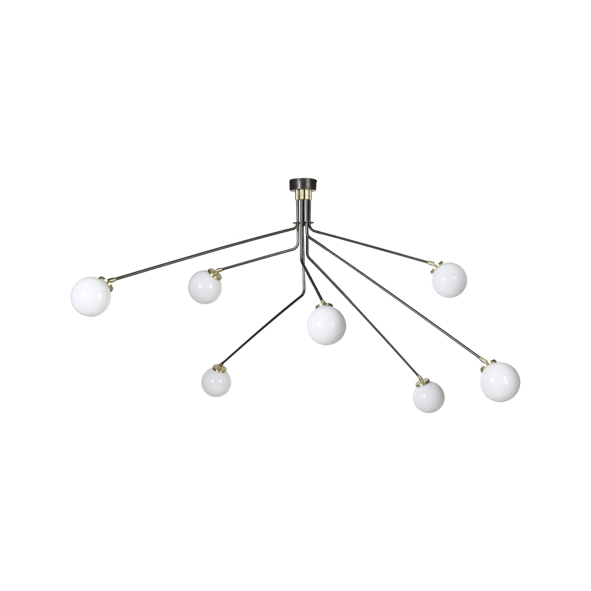 Array Opal Pendant Light in Bronze/Satin Brass (7-Light).