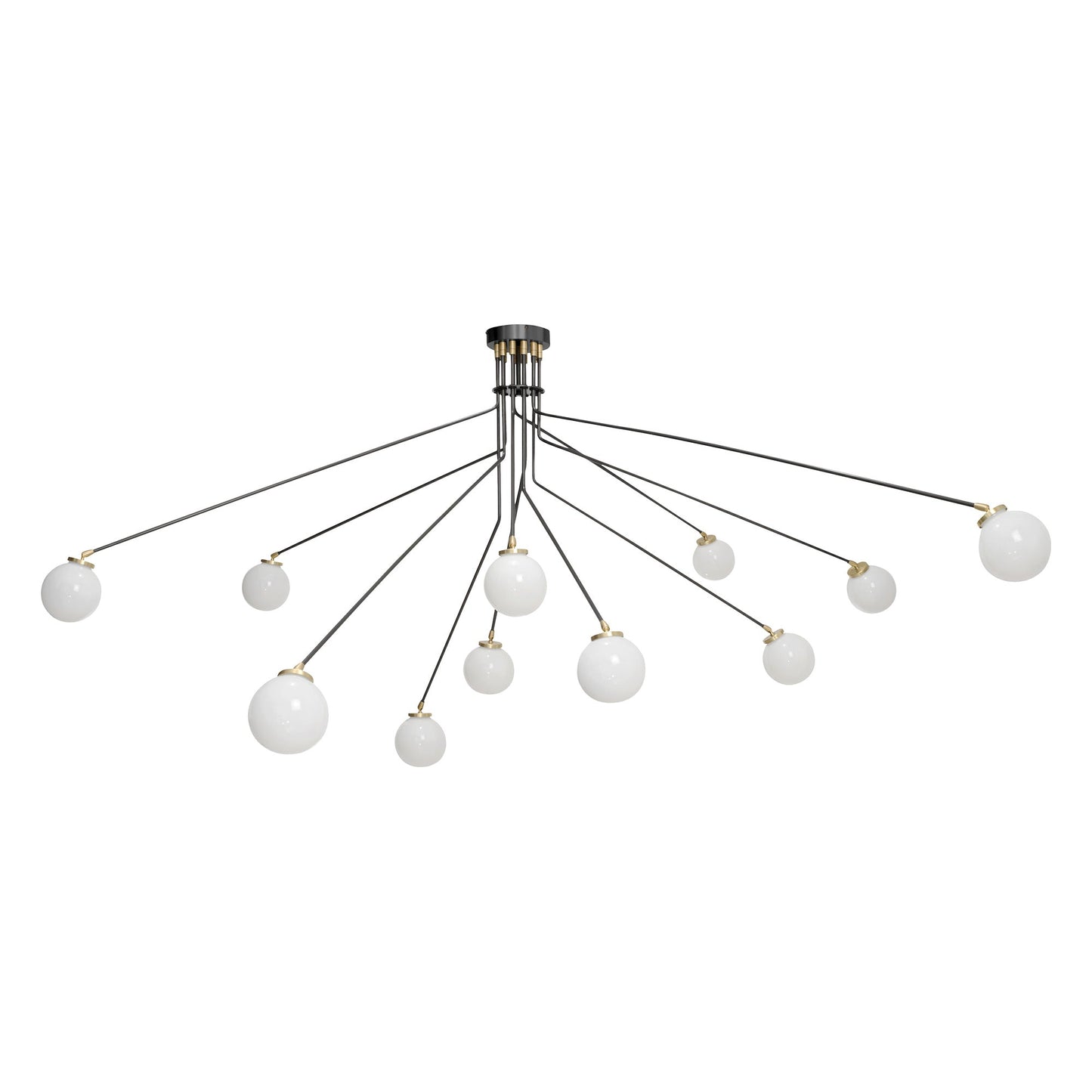 Array Opal Pendant Light in Bronze/Satin Brass (11-Light).