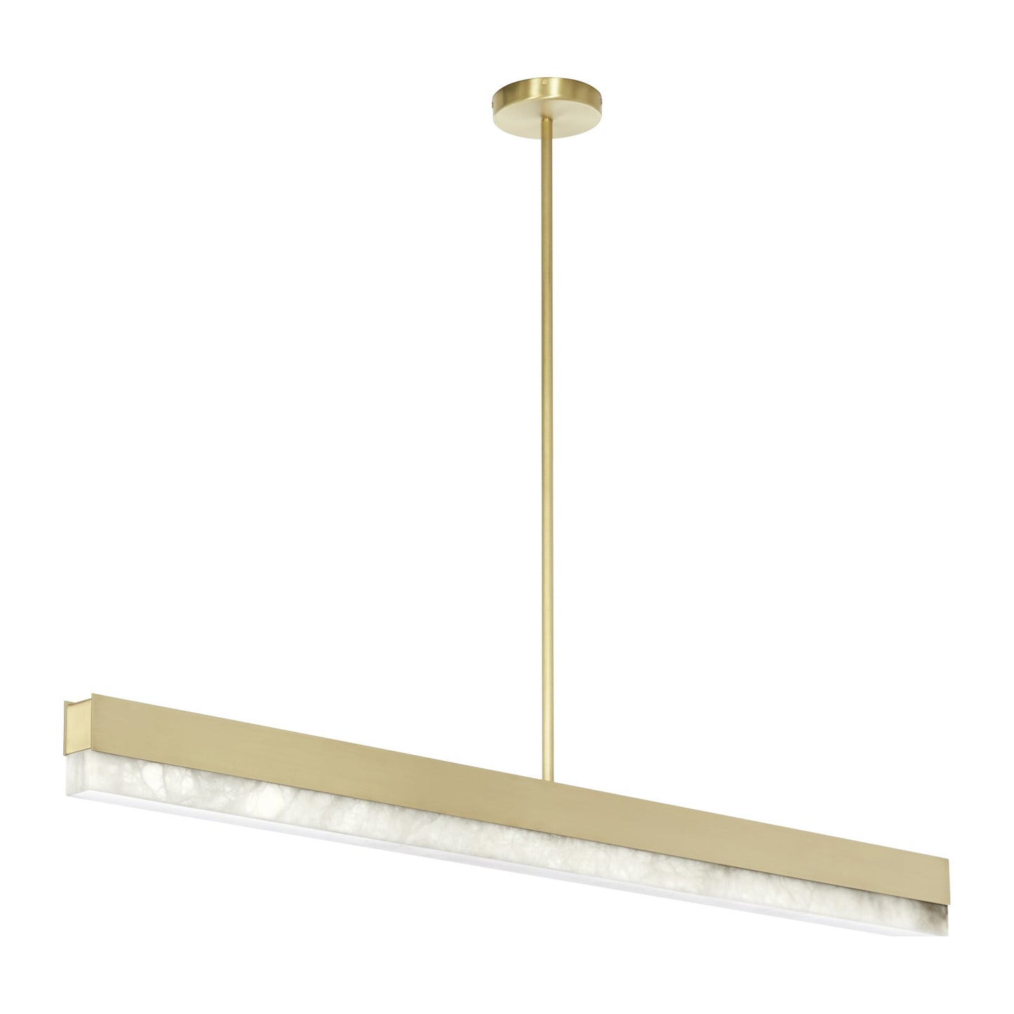 Artes LED Linear Pendant Light in Satin Brass (46.9-Inch).