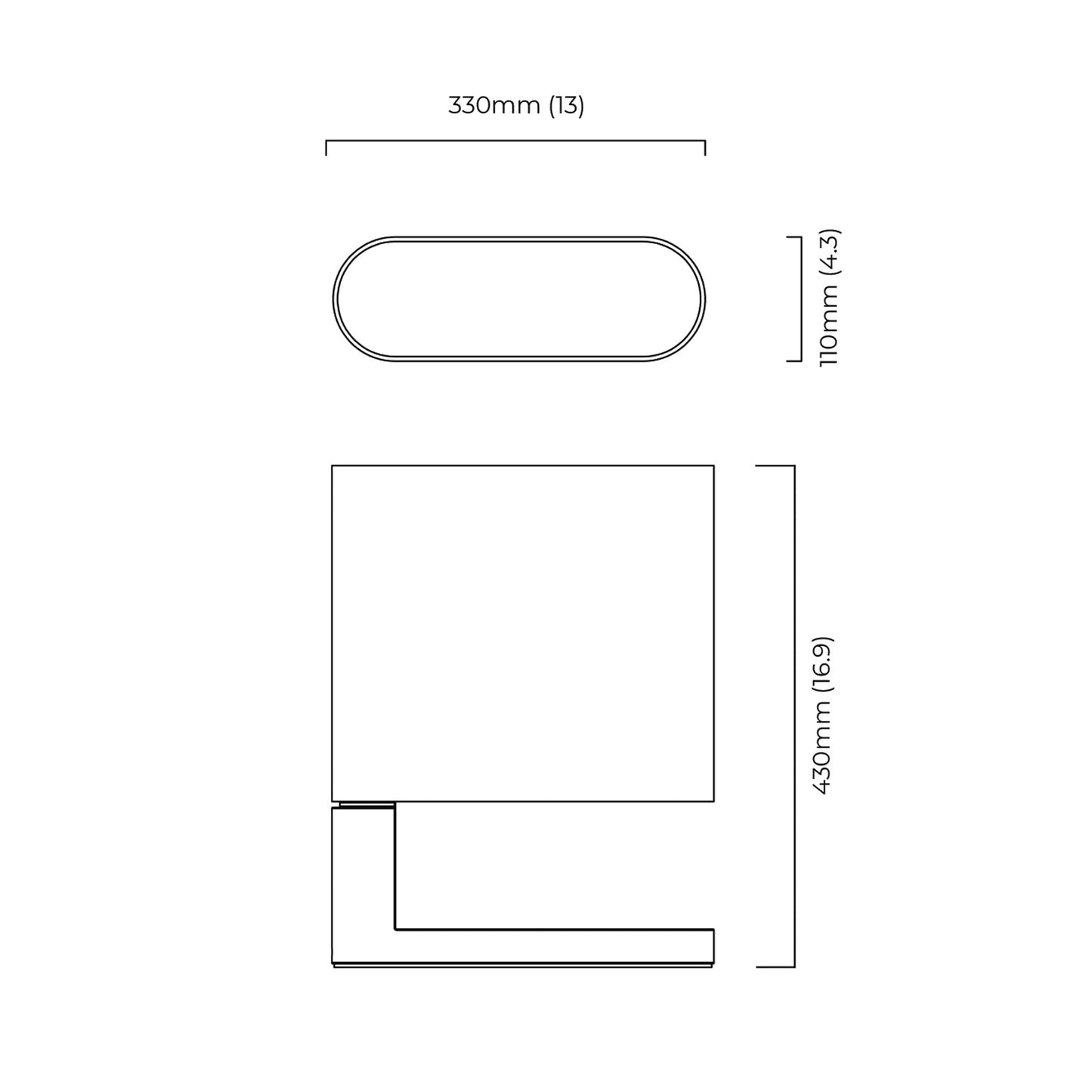 Columbo Table Lamp - line drawing.