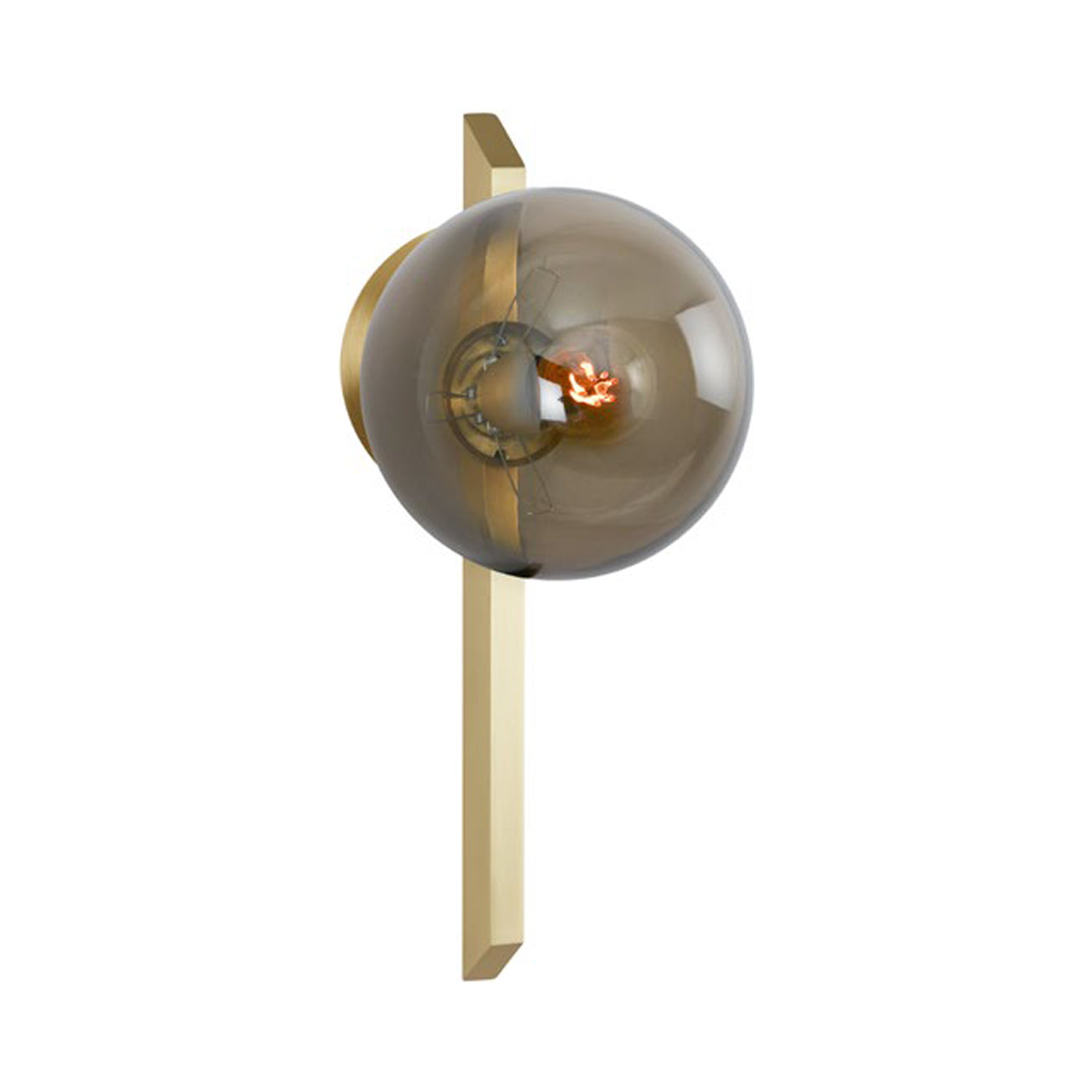 Gaia LED Wall Light in Satin Brass/Tinted Opal Shade (Tall).