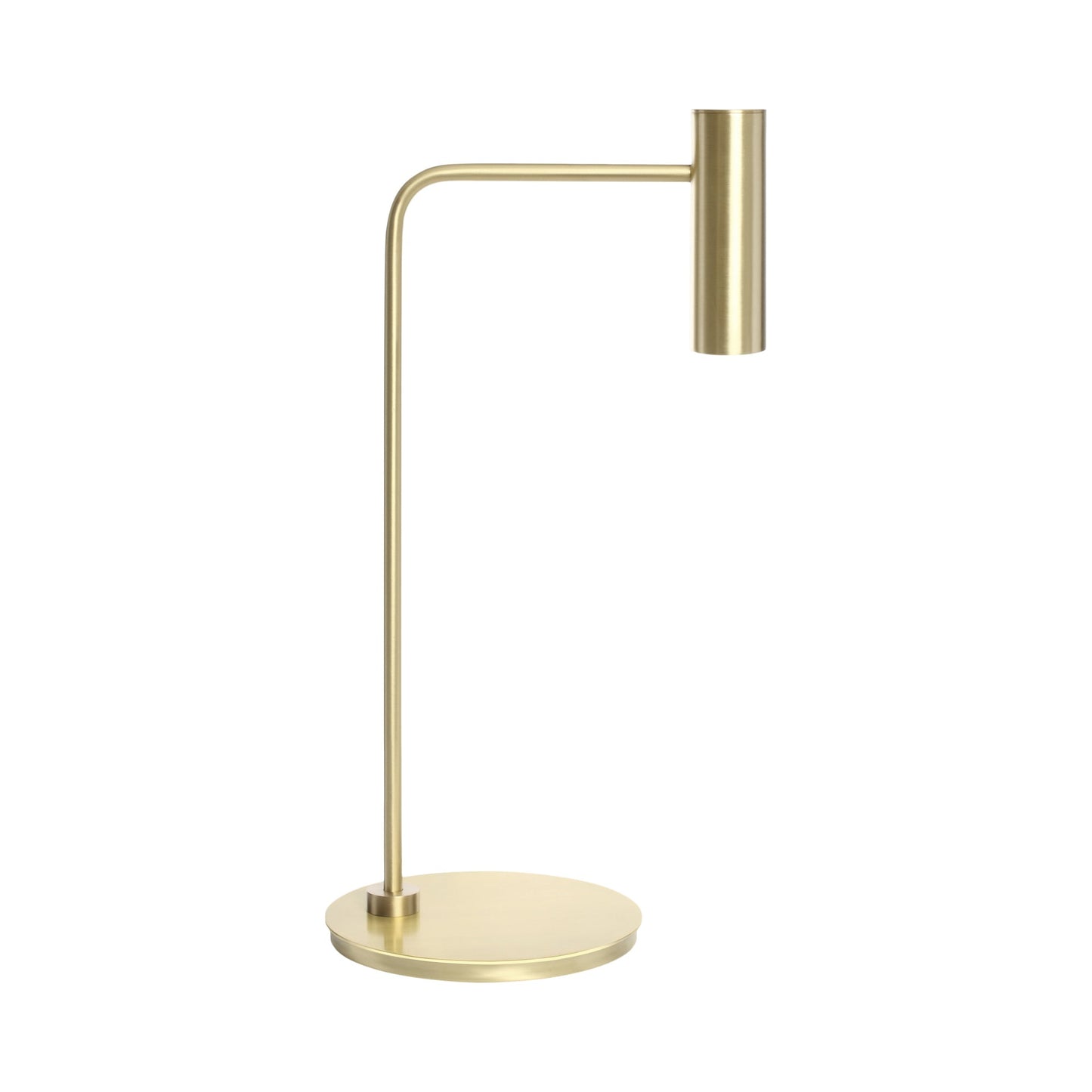 Heron LED Table Lamp in Satin Brass.