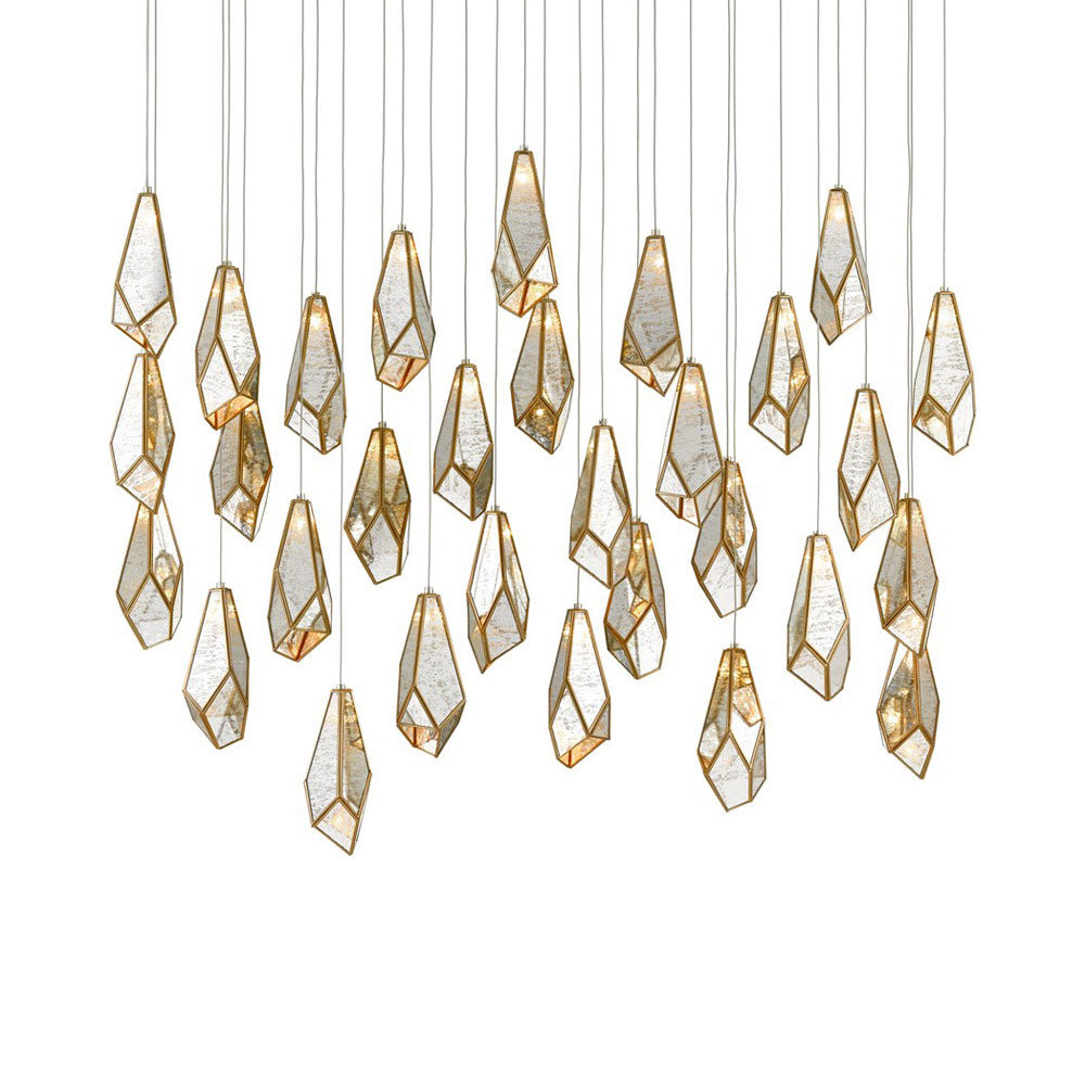 Glace Multi Light Pendant Light in Raj Mirror (30-Light).