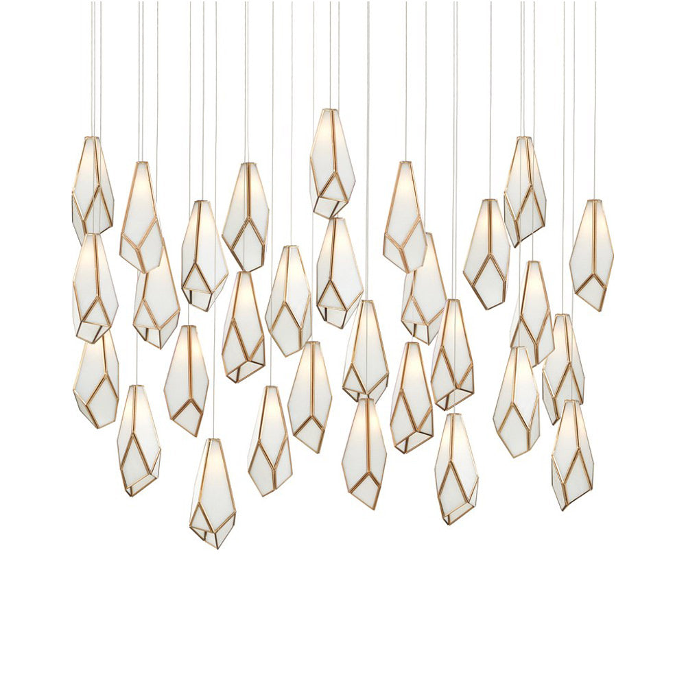 Glace Multi Light Pendant Light in White (30-Light).