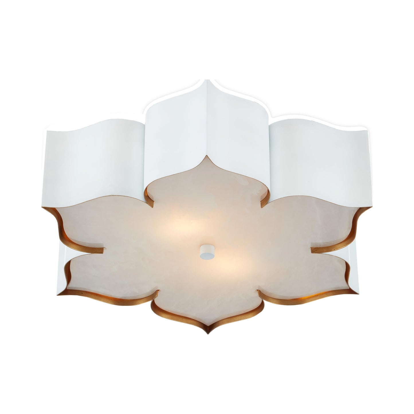 Grand Lotus Flush Ceiling Light in Sugar White.