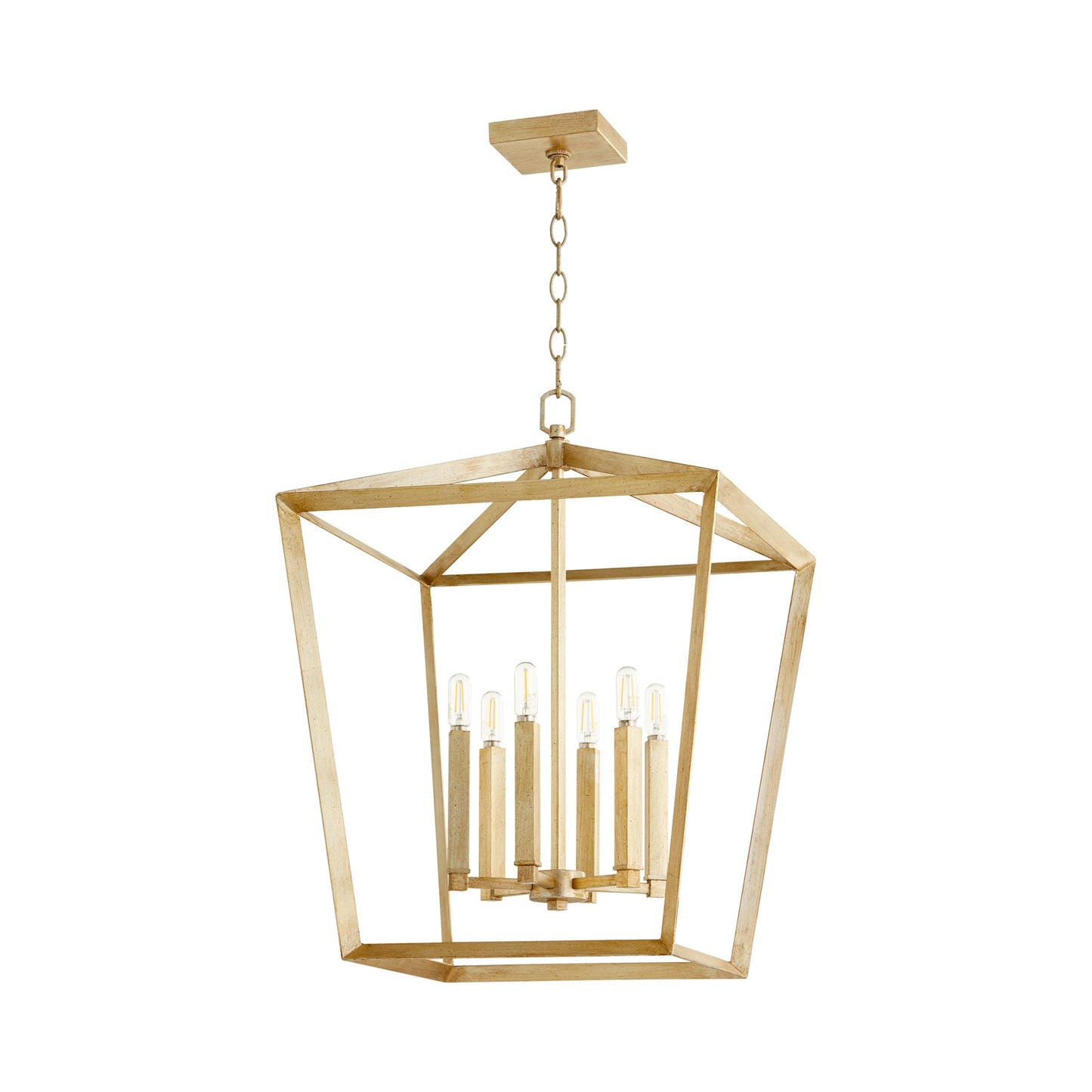 Hyperion Chandelier in 6-Light/Aged Silver Leaf.