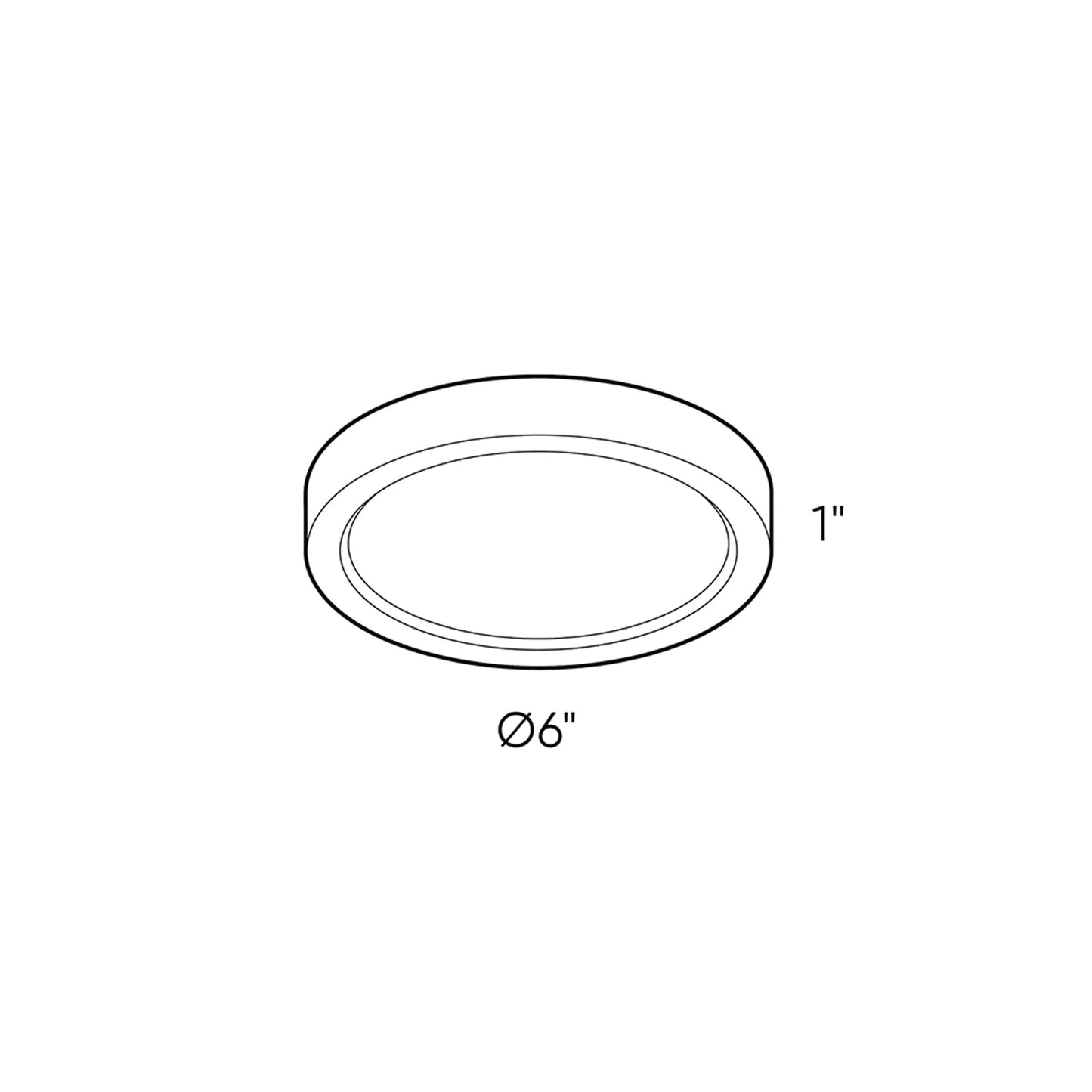 Delta Round Indoor/Outdoor LED Flush Mount Ceiling Light - line drawing.