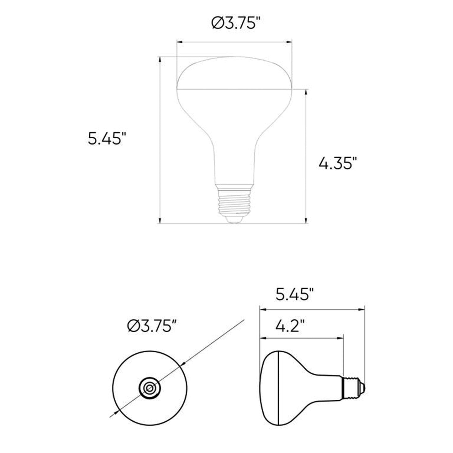 DALS Connect Smart BR30 RGB+CCT LED Light Bulb - line drawing.