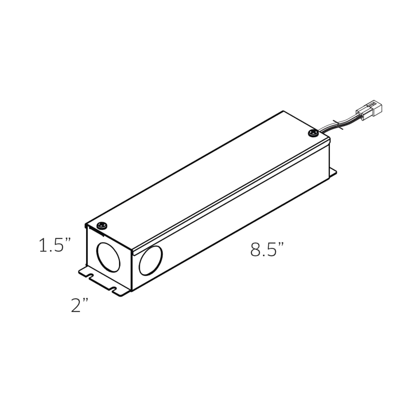 DC Dimmable LED Hardwire Driver - line drawing.
