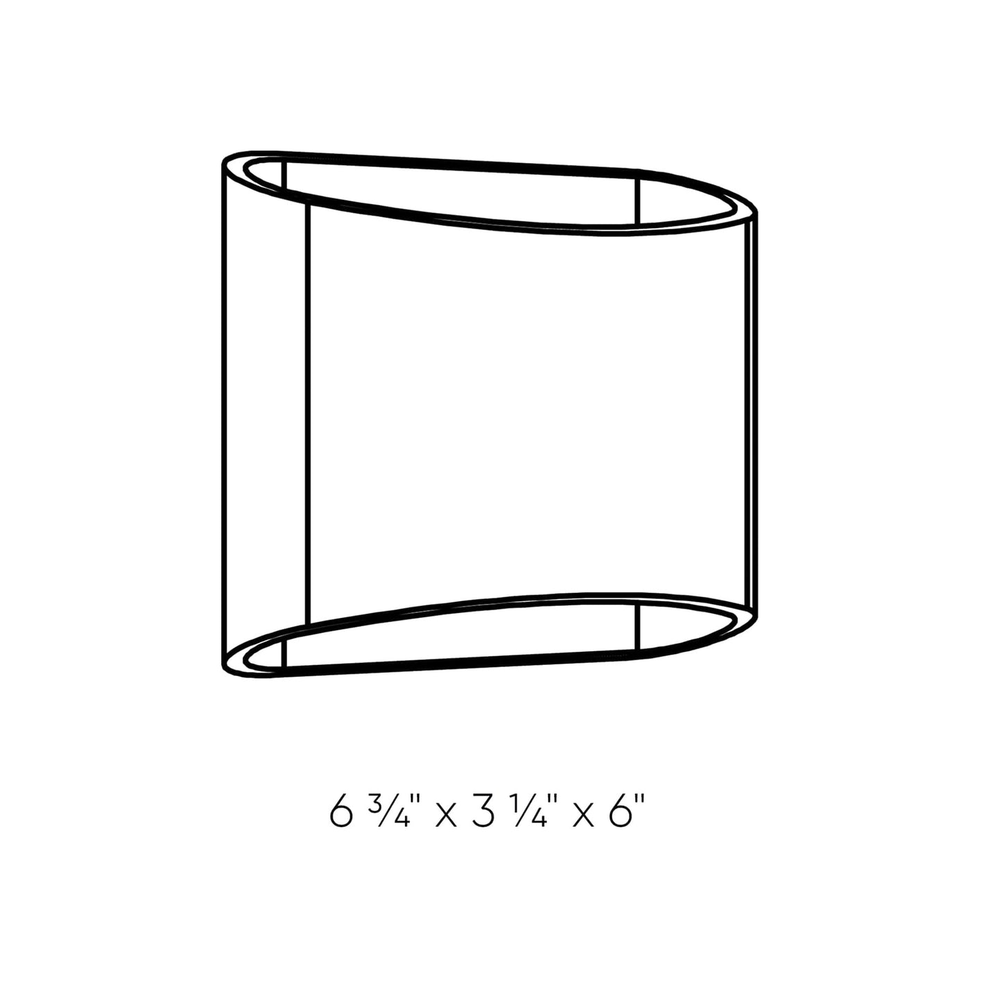 Harlow Outdoor LED Wall Light - line drawing.