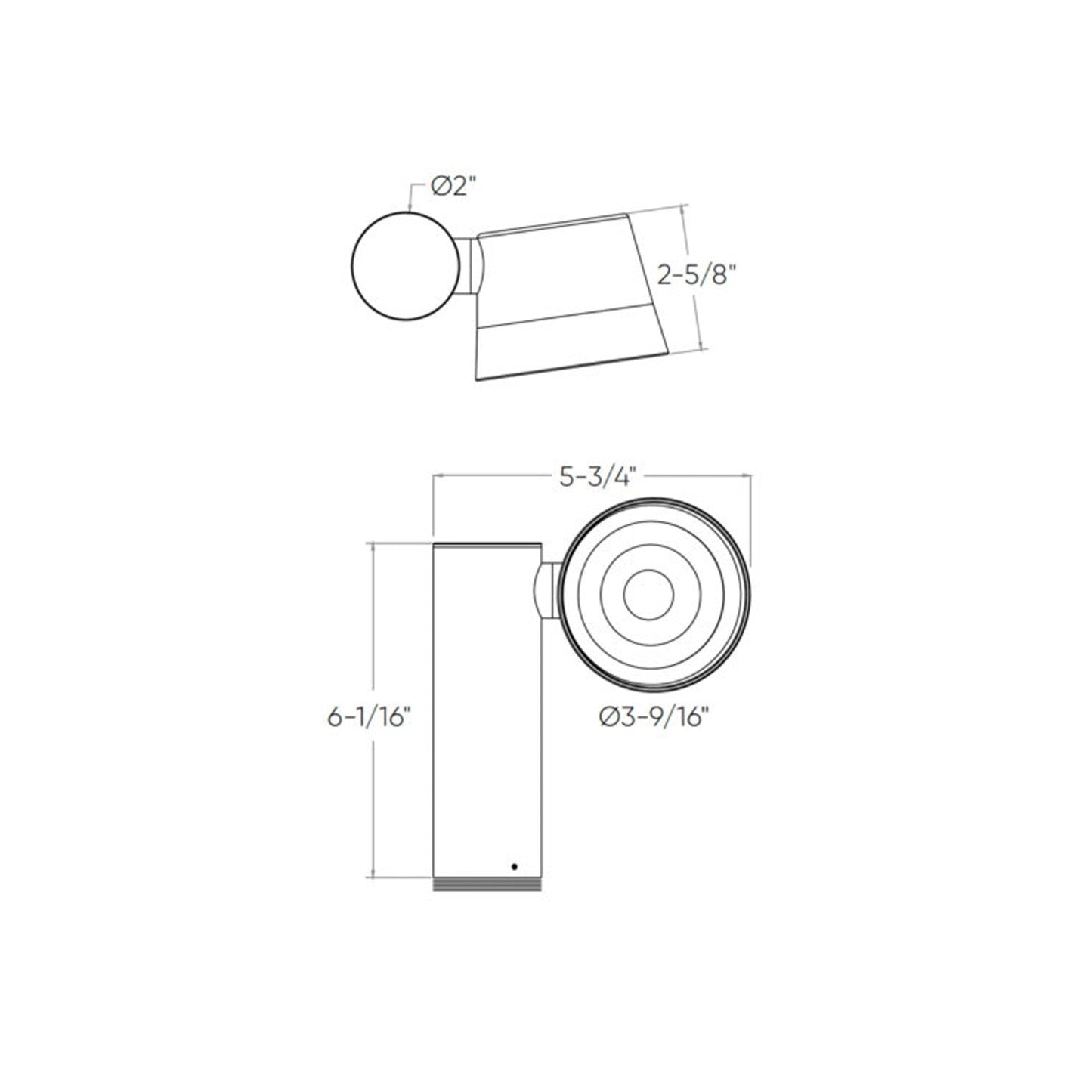 Orbit LED Spot Light - line drawing.