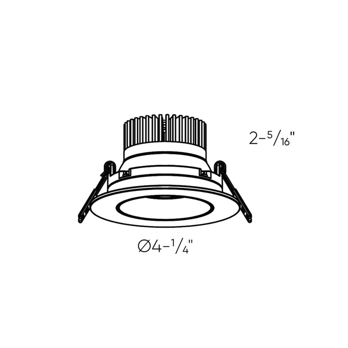 Revolve LED Recessed Down Light - line drawing.