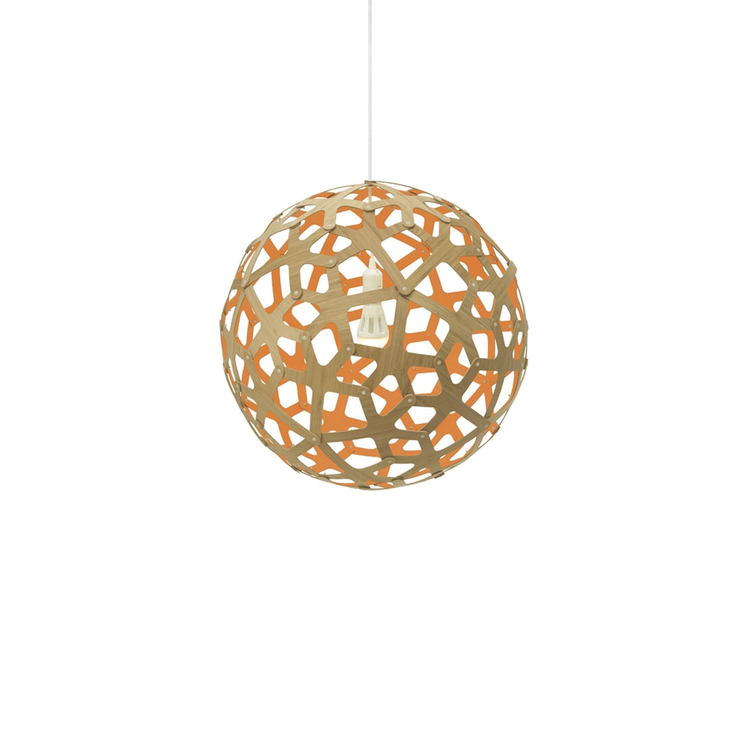 Coral Pendant Light in Orange/Bamboo (Small).