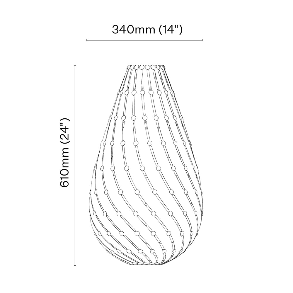 Ebb LED Drop Pendant Light - line drawing.