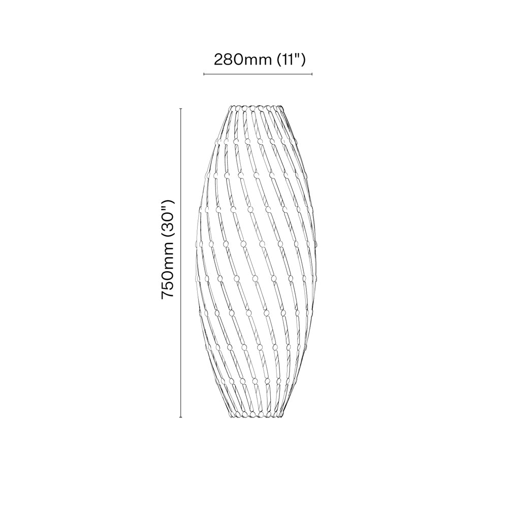 Ebb LED Roll Pendant Light - line drawing.