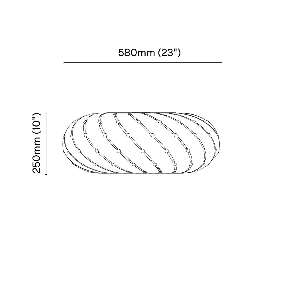 Ebb LED Swell Pendant Light - line drawing.