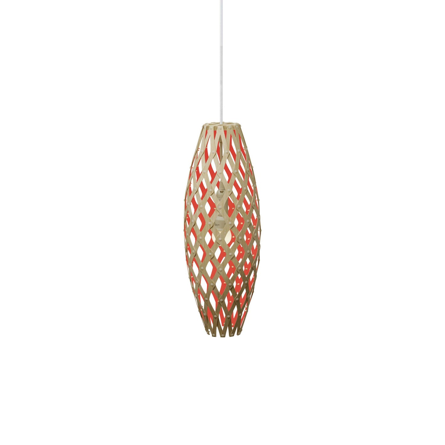 Hinaki Pendant Light in Bamboo/Red (Small).