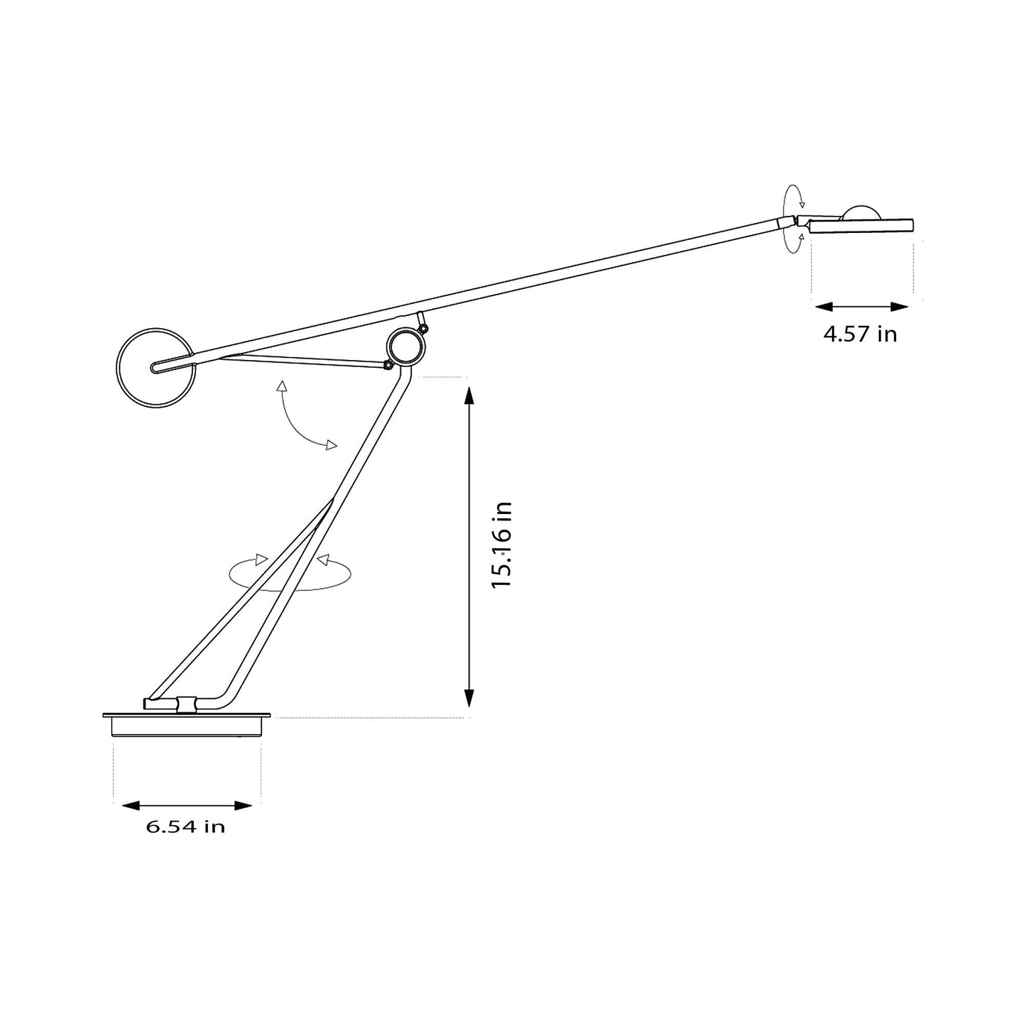 Aaro LED Desk Lamp - line drawing.