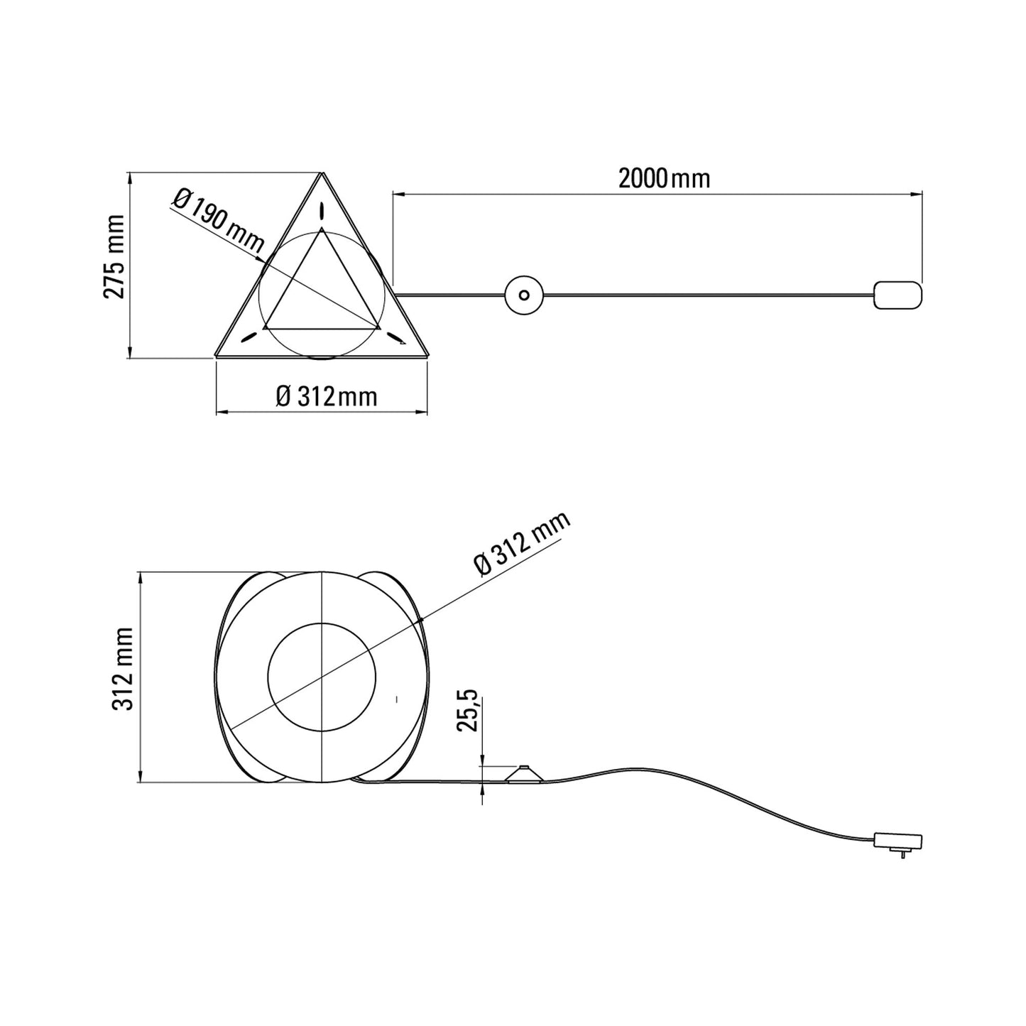 Armen LED Table Lamp - line drawng.