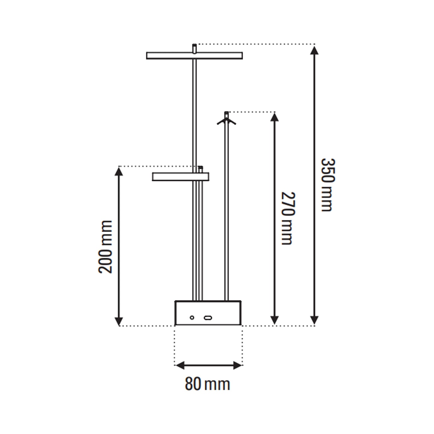 Knokke LED Table Lamp - line drawing.
