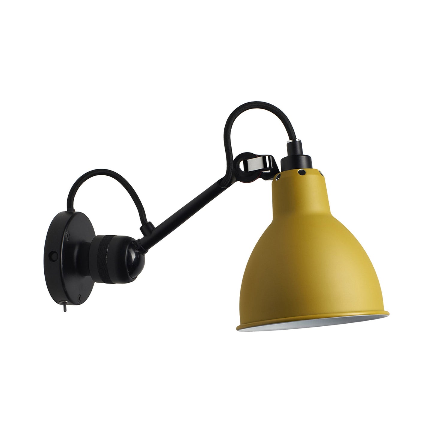 Lampe Gras N°304 Wall Light in Yellow (Switch On The Base/Round Shade).