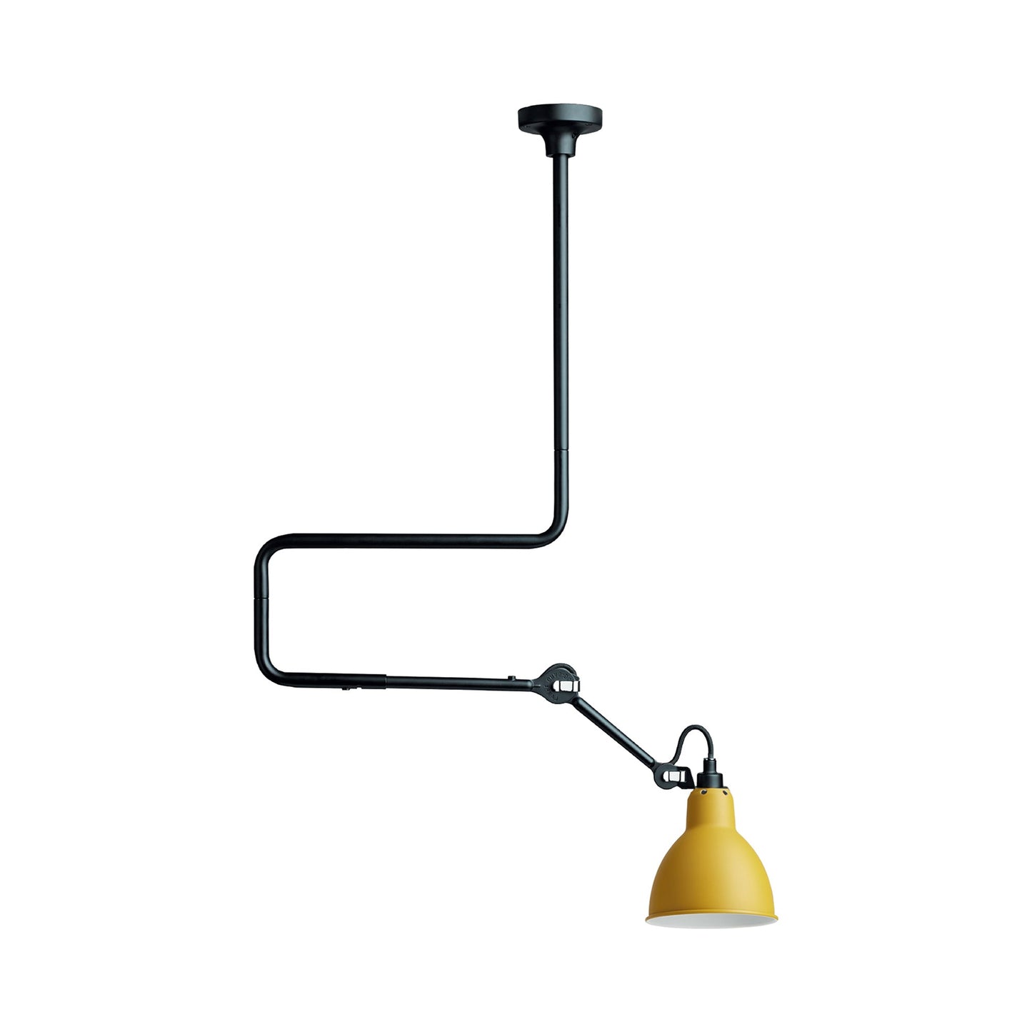 Lampe Gras N°312 Pendant Light in Yellow (Round Shade).