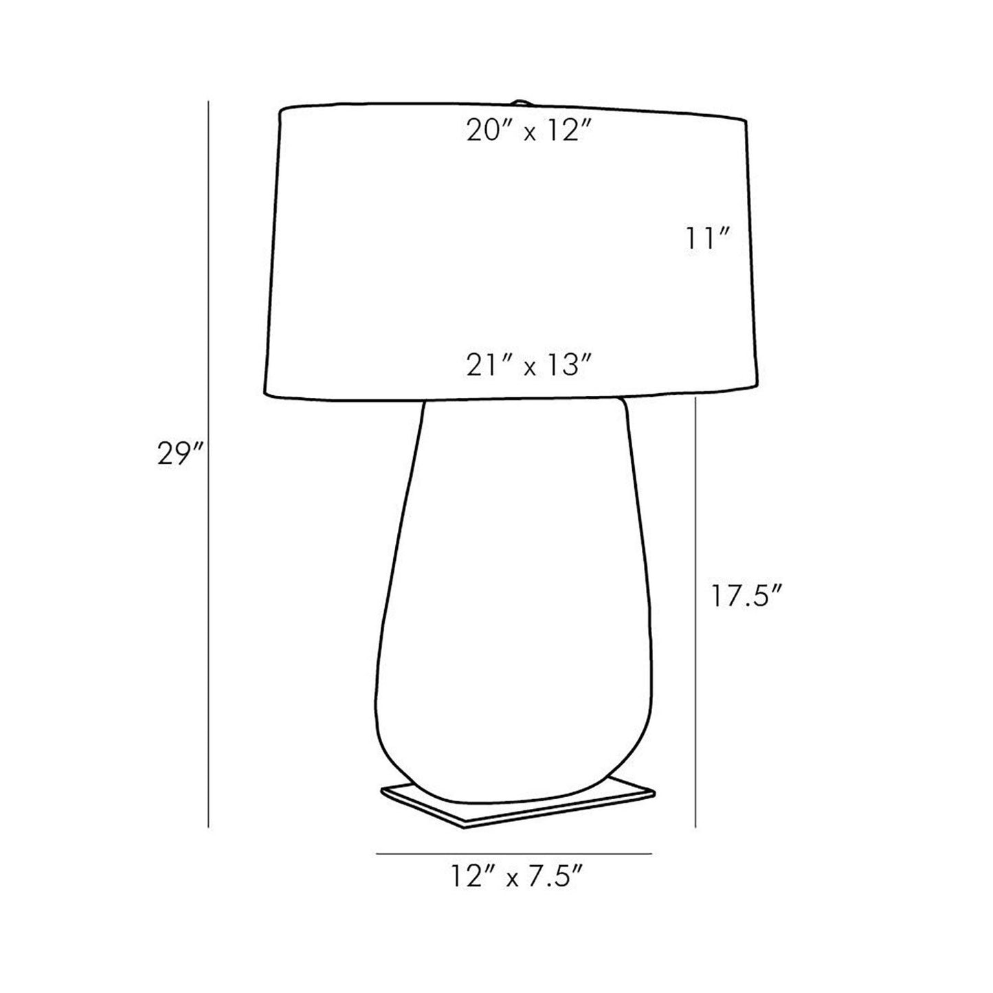 Deagan Table Lamp - line drawing.