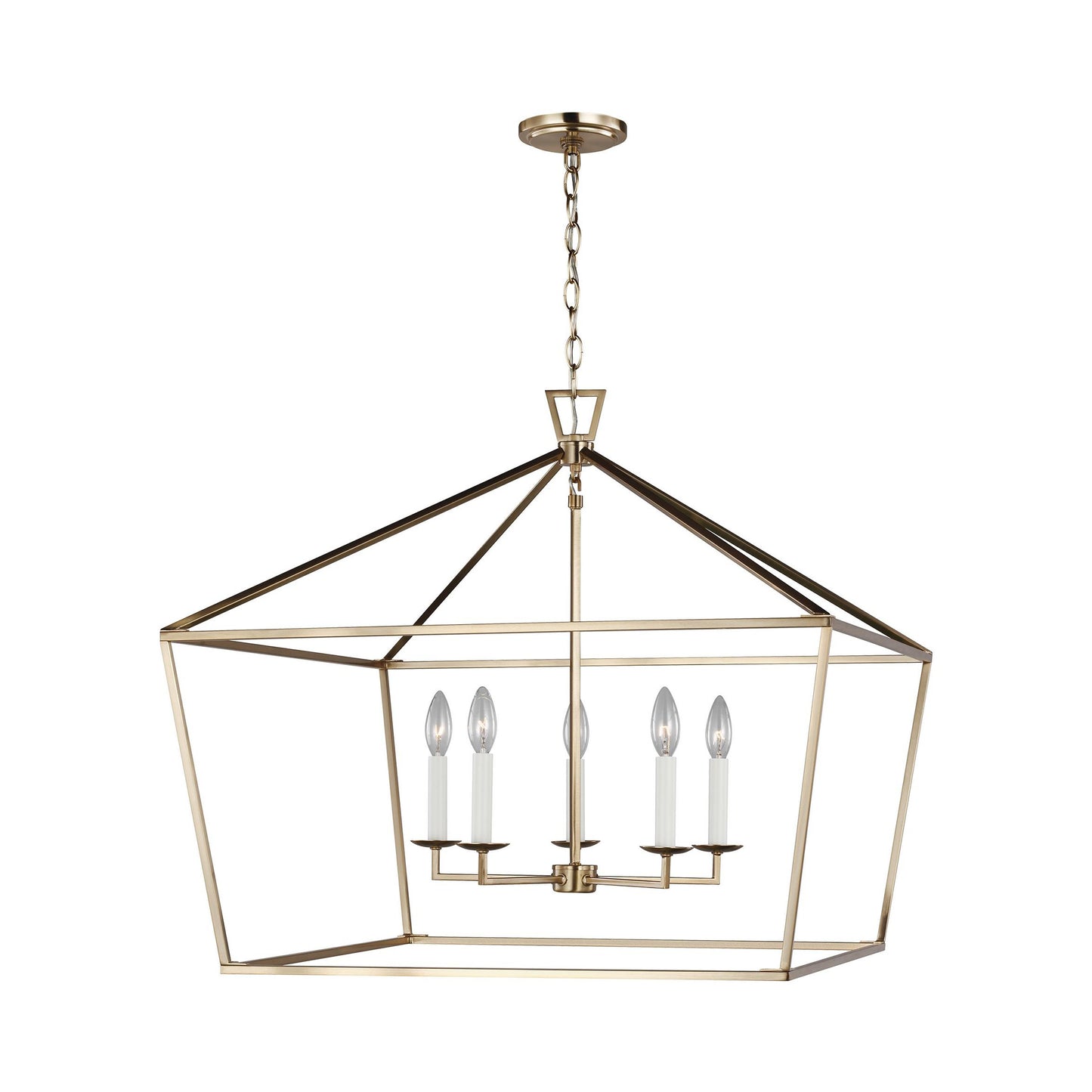 Dianna Linear Pendant Light in Satin Brass (Wide).