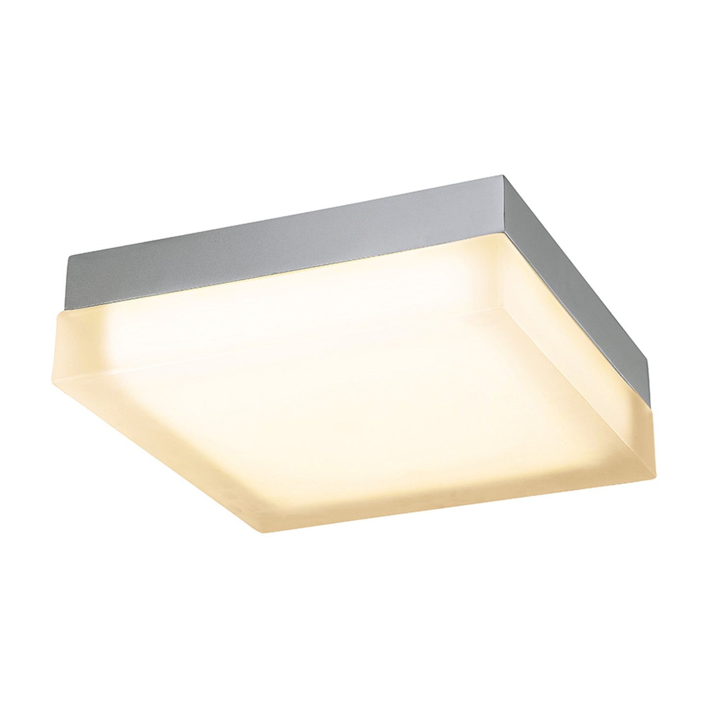 Dice LED Square Flush Mount Ceiling Light in Brushed Nickel (Large/2700K).