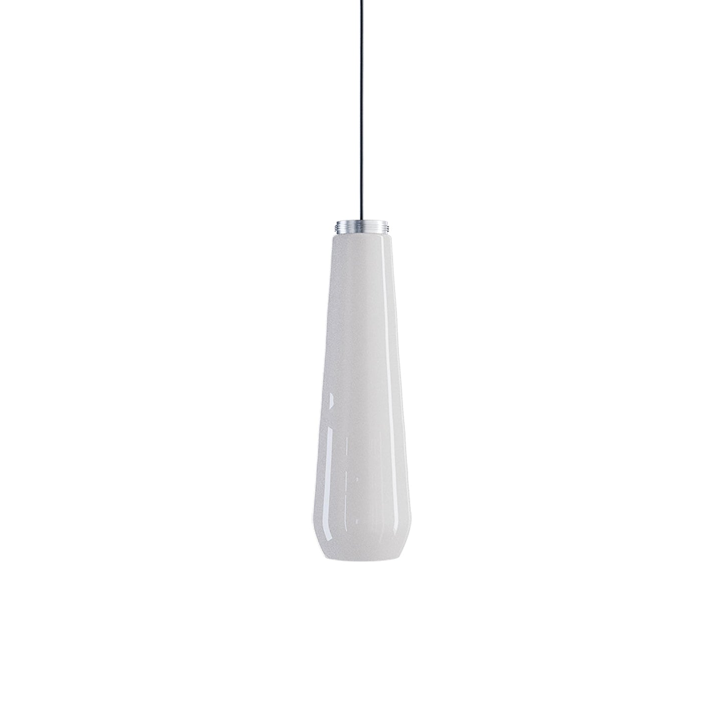 Glass Drop Pendant Light in White.