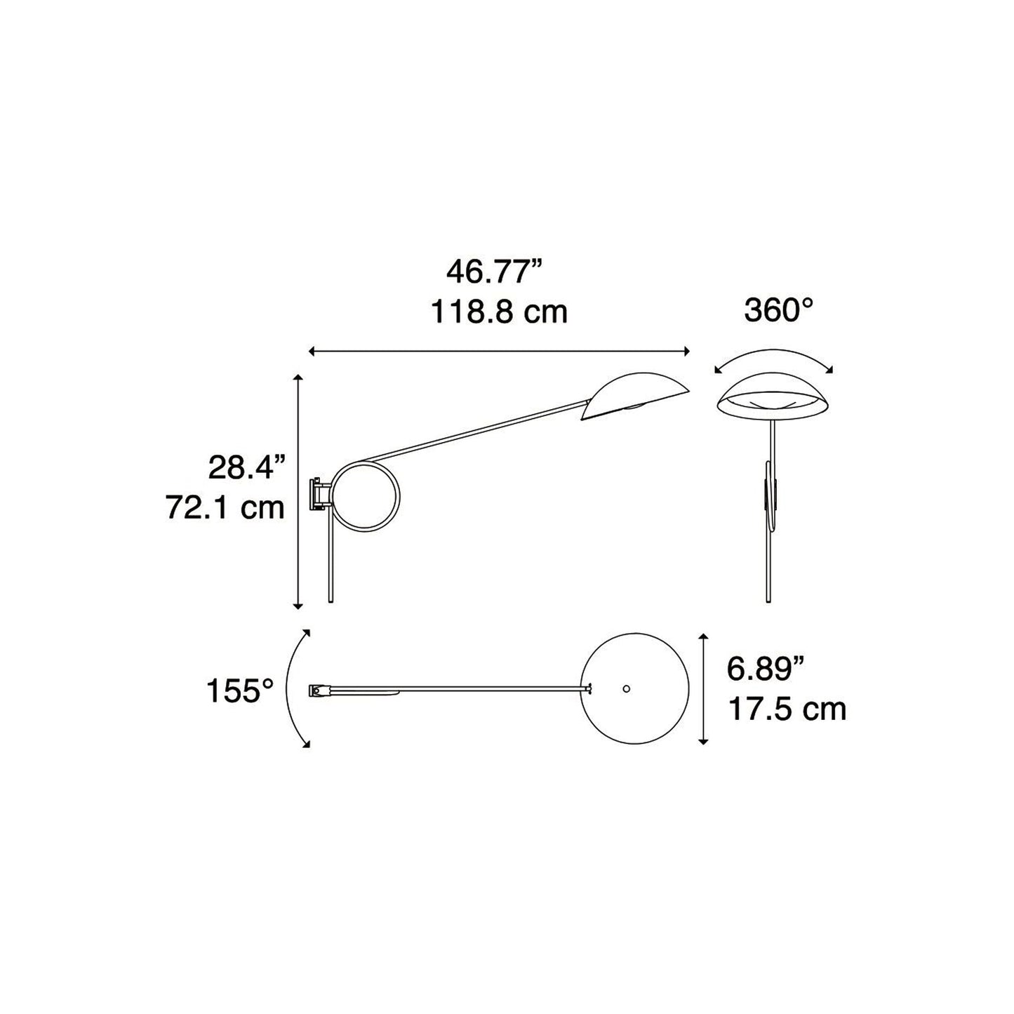 Spring Semi Flush Mount Ceiling Light - line drawing.