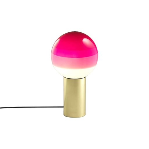 Dipping Light LED Table Lamp in Pink/Brushed Brass (Small).