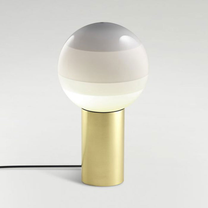 Dipping Light LED Table Lamp in Off White/Brushed Brass (Large).