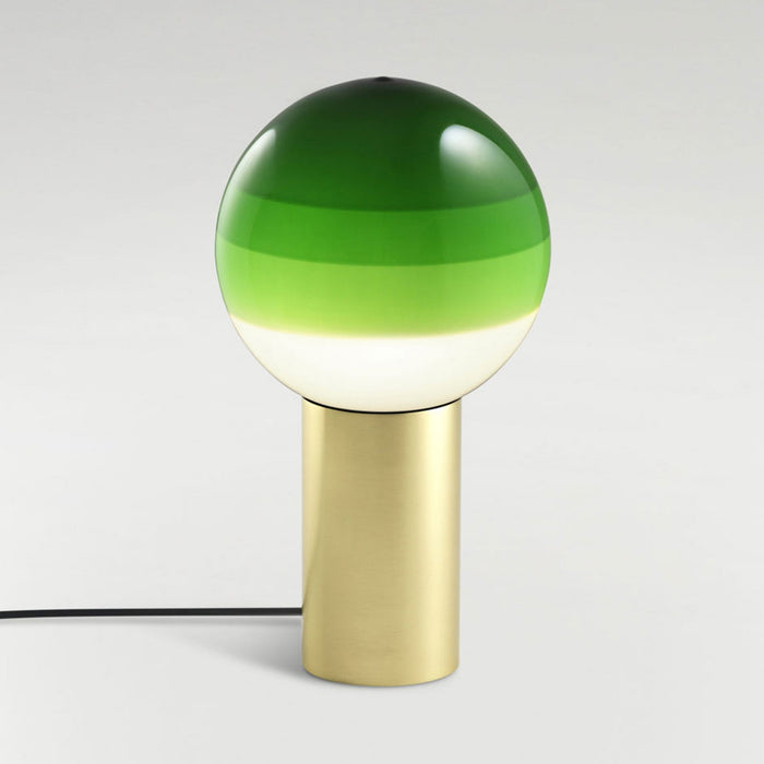 Dipping Light LED Table Lamp in Green/Brushed Brass (Large).