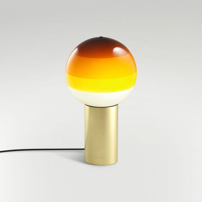 Dipping Light LED Table Lamp in Amber/Brushed Brass (Medium).