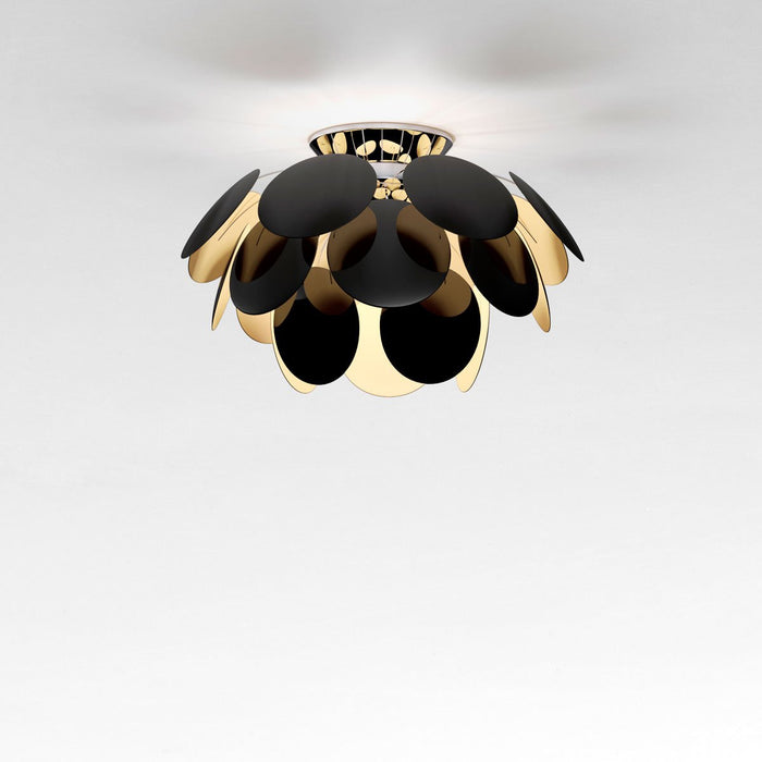 Discoco LED Ceiling Light in Black/Gold (Small).