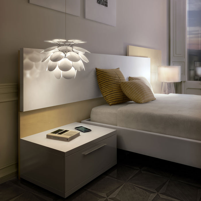 Discoco Pendant Light in bedroom.