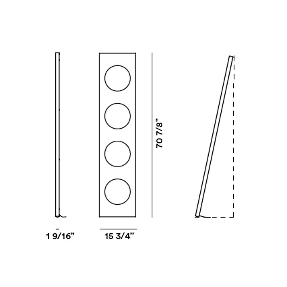 Dolmen LED Floor Lamp - line drawing.