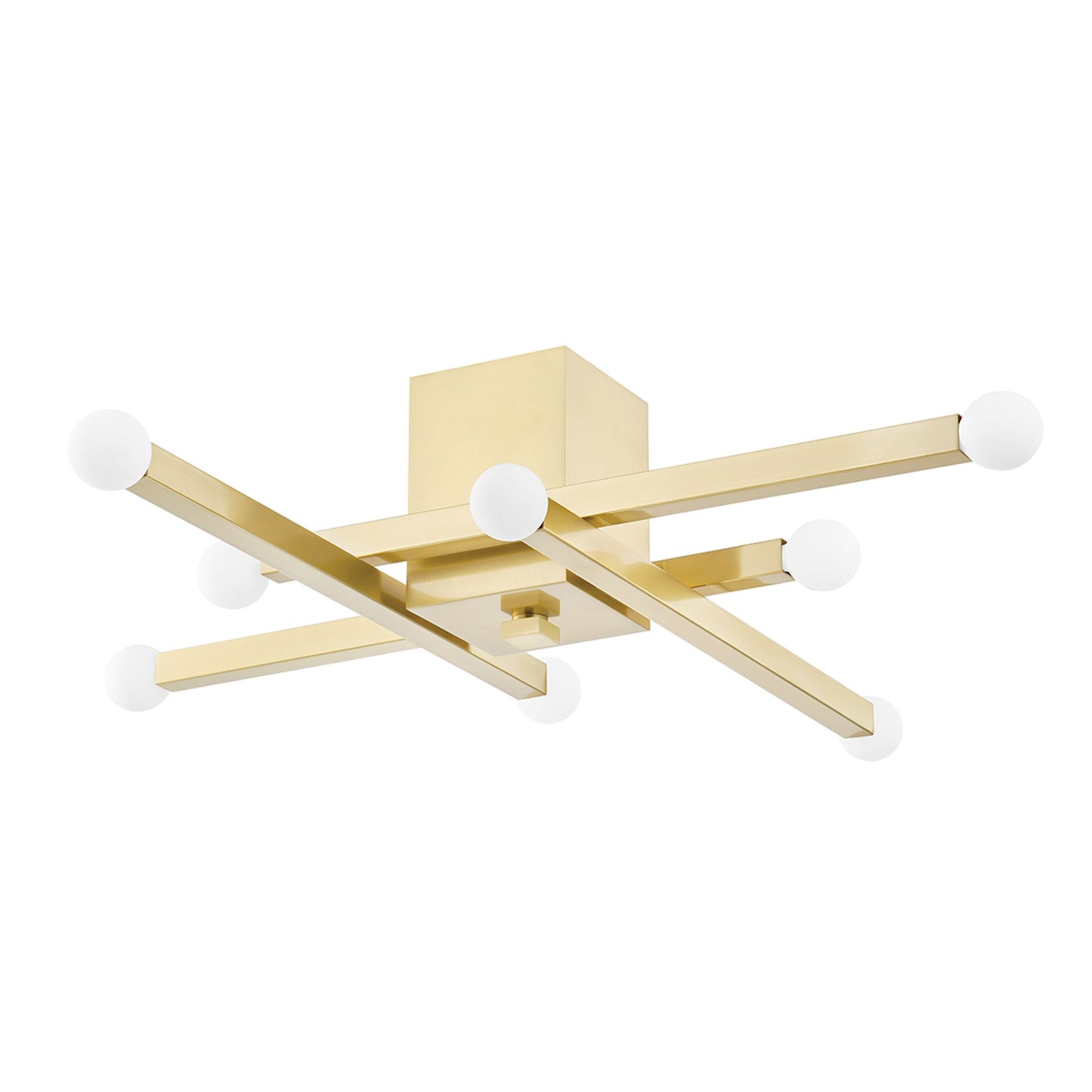 Dona Flush Mount Ceiling Light in Aged Brass.