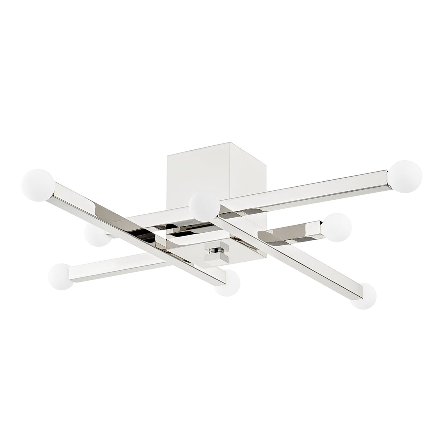Dona Flush Mount Ceiling Light in Polished Nickel.