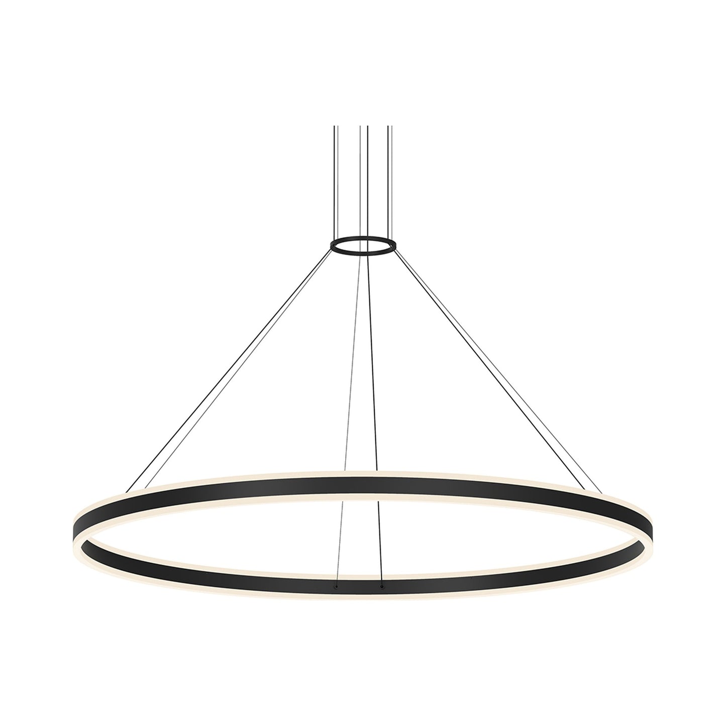 Double Corona™ Ring LED Pendant Light in X-Large/Satin Black.