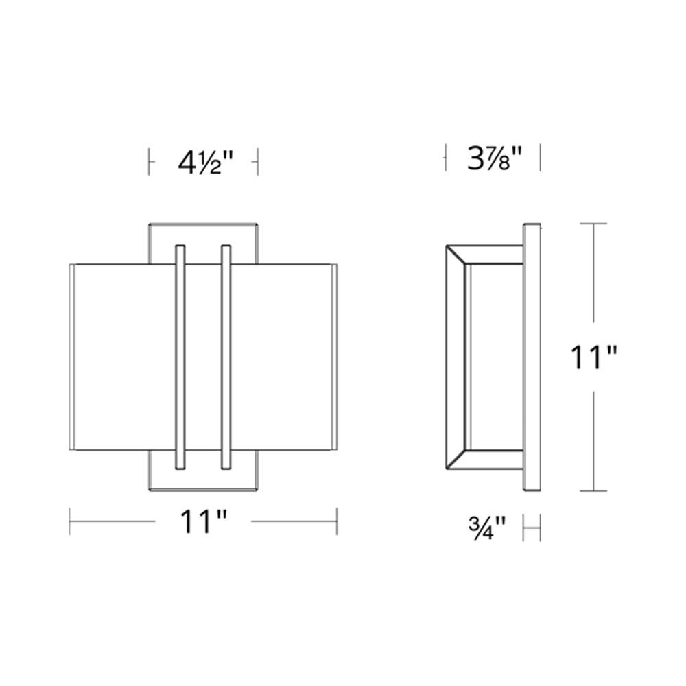 Downton LED Wall Light - line drawing.