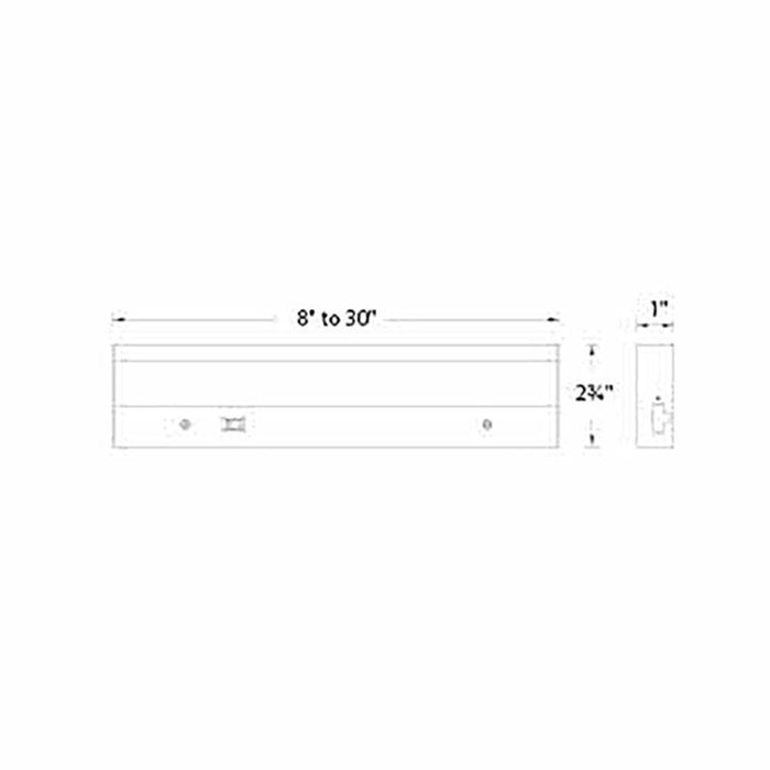 Duo AC-LED Color Options Light Bars Undercabinet Light - line drawing.
