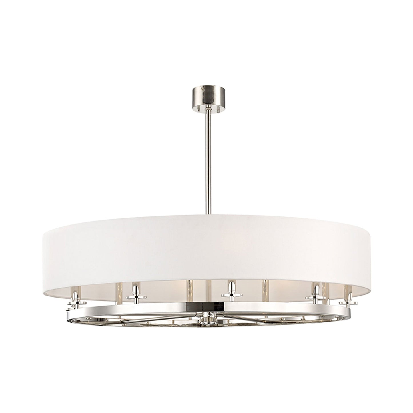 Durham Pendant Light in 10-Light/Polished Nickel.