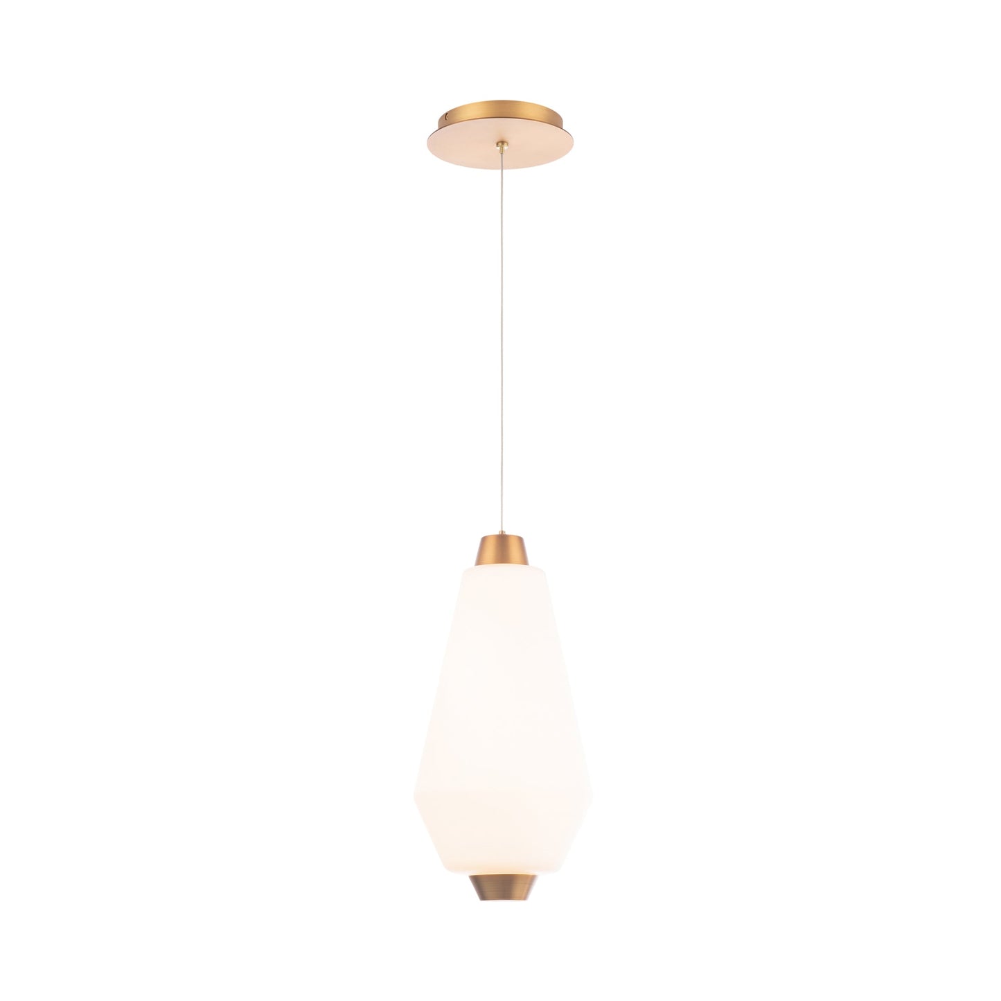 Amelia LED Mini Pendant Light in Aged Brass.