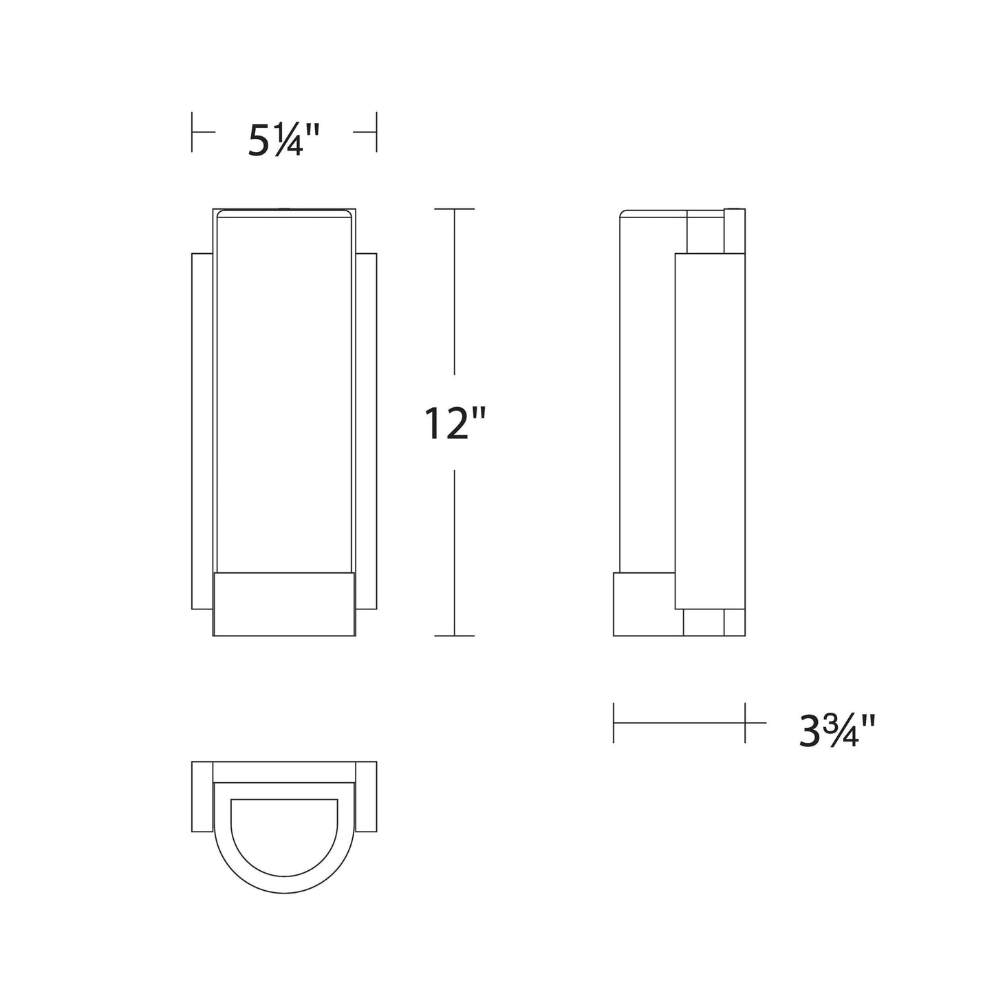 Blake LED Wall Light - line drawing.