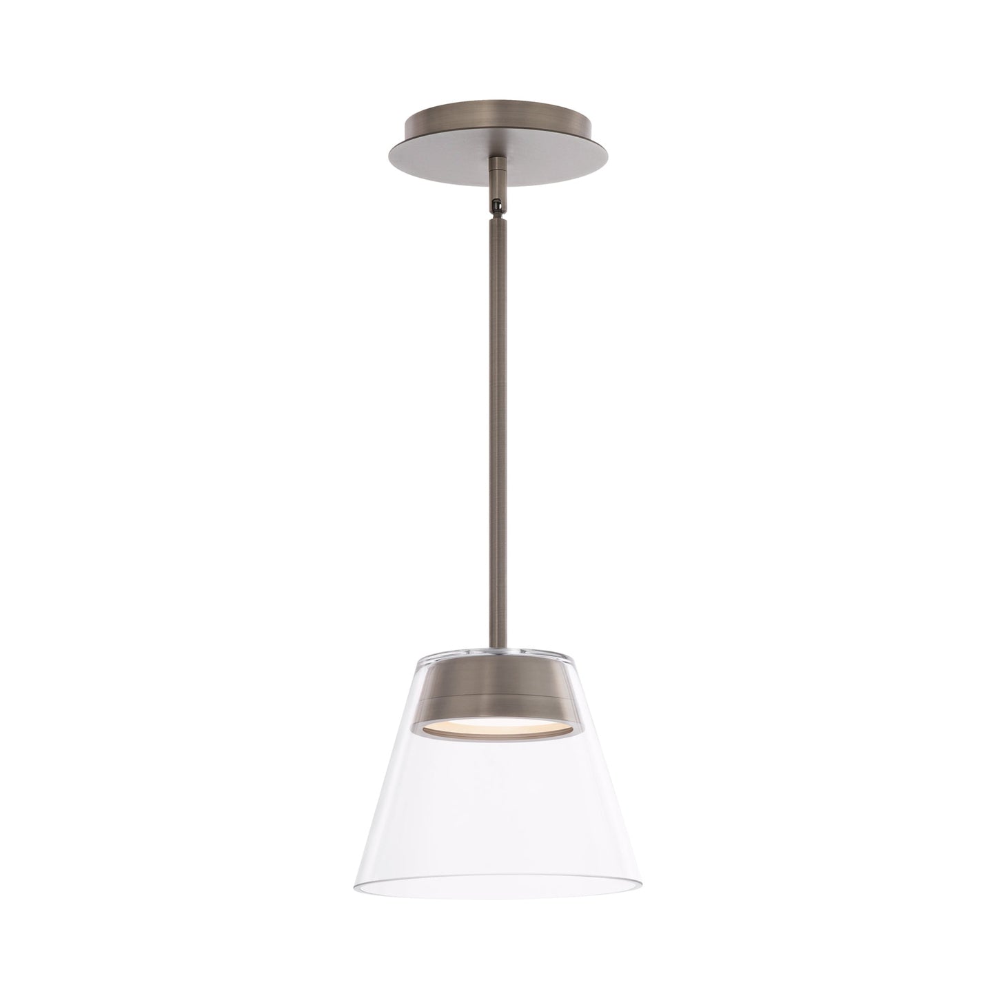 Chandra LED Mini Pendant Light in Brushed Nickel.