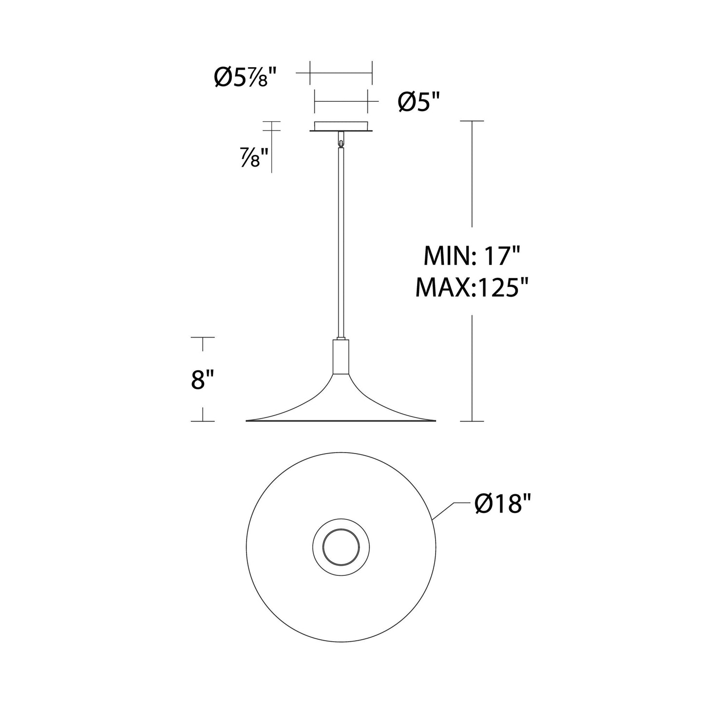 Cochere LED Pendant Light - line drawing.