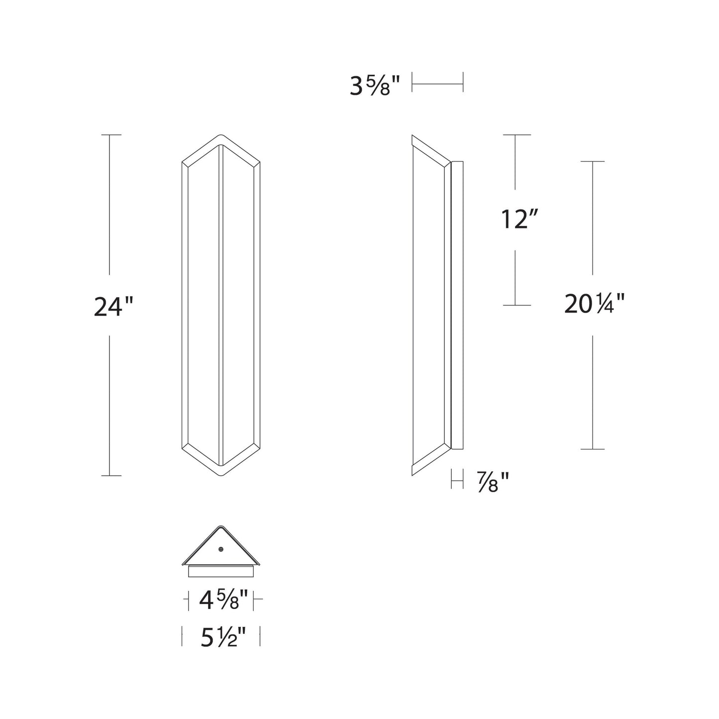 Corte Outdoor LED Wall Light - line drawing.